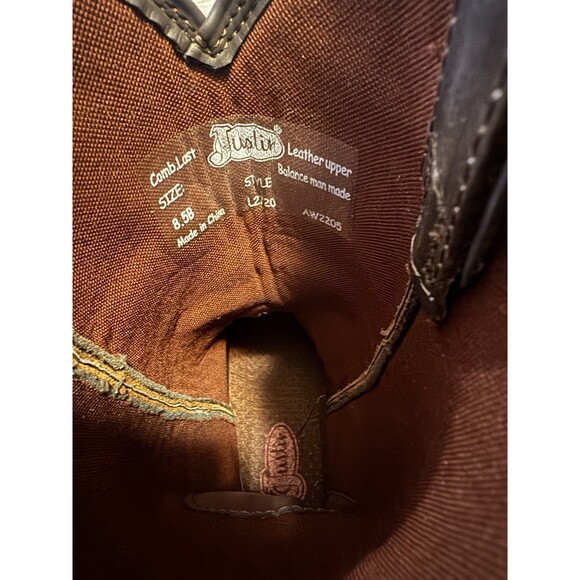 Justin Women’s Size 8B Rosella Western Cowboy Boot Round Toe Brown L2720 - Picture 8 of 10